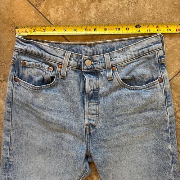Levis 501S Womens Jeans 28x28 Lightwash Premium Denim Button Fly Skinny Big E - Picture 11 of 14